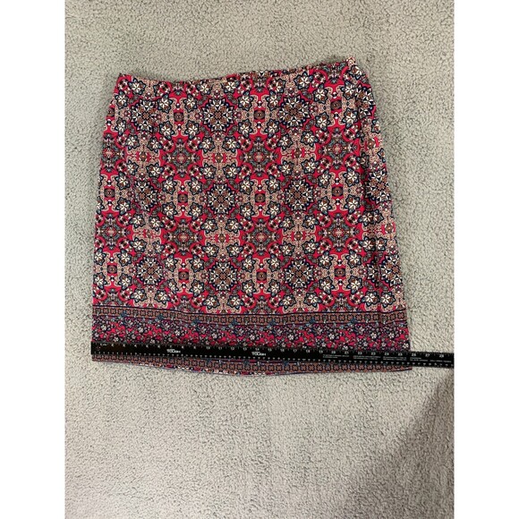Talbots A-Line Skirt Women's Size 16W Pink Floral Stretch Regular Fit Front Zip - Picture 7 of 8